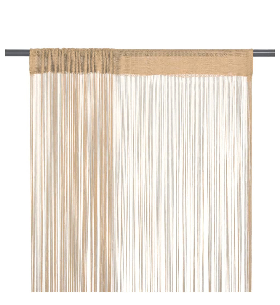 Rideau en fils 2 pcs 100 x 250 cm Beige