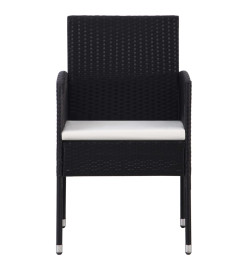 Chaise de jardin 2 pcs Résine tressée Noir