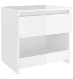 Tables de chevet 2 pcs Blanc brillant 40x30x39 cm Aggloméré