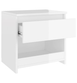 Tables de chevet 2 pcs Blanc brillant 40x30x39 cm Aggloméré