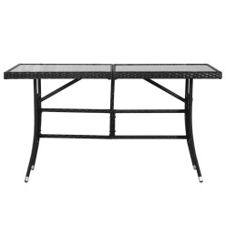 Table de jardin Noir 140x80x74 cm Résine tressée