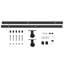 Porte coulissante avec kit de quincaillerie 90x210cm Pin massif