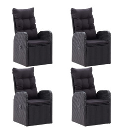 Ensemble de salle à manger de jardin 5 pcs Noir