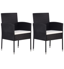 Ensemble de salle à manger de jardin 3 pcs Noir