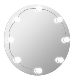 Miroir mural avec lampes LED Rond Verre