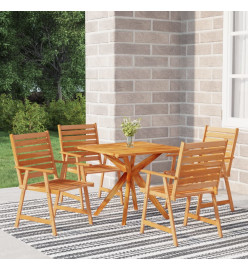 Ensemble de salle à manger de jardin 5 pcs Bois d'acacia massif