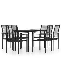 Ensemble de salle à manger de jardin 7 pcs Noir