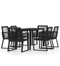 Ensemble de salle à manger de jardin 7 pcs Noir