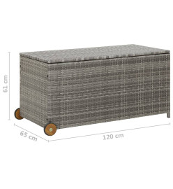 Boîte de rangement de jardin Gris clair 120x65x61 cm Rotin