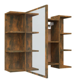 Armoire à miroir de salle de bain Chêne fumé 80x20,5x64 cm Bois