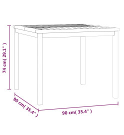 Table à manger de jardin 90x90x74 cm bois d'acacia solide