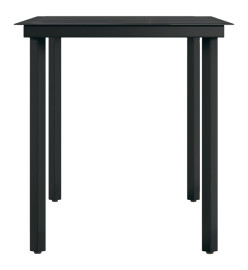 Table à dîner de jardin Noir 140x70x74 cm Acier et verre