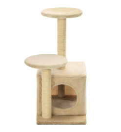 Arbre à chat avec griffoir en sisal 60 cm Beige