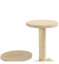 Arbre à chat avec griffoir en sisal 60 cm Beige