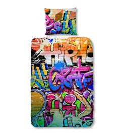 Good Morning Housse de couette 5481-P GRAFFITI 135x200 cm Multicolore