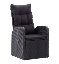 Ensemble de salle à manger de jardin 5 pcs Noir