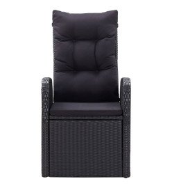 Ensemble de salle à manger de jardin 5 pcs Noir