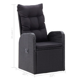 Ensemble de salle à manger de jardin 5 pcs Noir