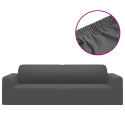 Housse extensible de canapé 2places Anthracite Jersey polyester