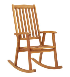Chaise à bascule avec coussins Bois d'acacia massif