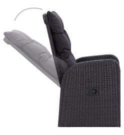 Ensemble de salle à manger de jardin 3 pcs Noir