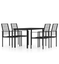 Ensemble de salle à manger de jardin 5 pcs Noir
