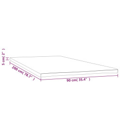 Sur-matelas 90x200x5 cm