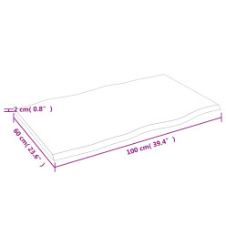 Dessus de table bois chêne massif non traité bordure assortie