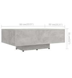 Table basse Gris béton 85x55x31 cm Aggloméré