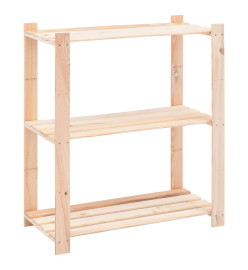 Étagères de rangement à 3 niveaux 3 pcs 80x38x90 cm Pin 150 kg