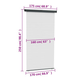 Auvent latéral de balcon 170x250 cm Crème