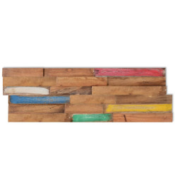 Panneaux de revêtement mural 10 pcs 1,03 m² Bois de teck solide