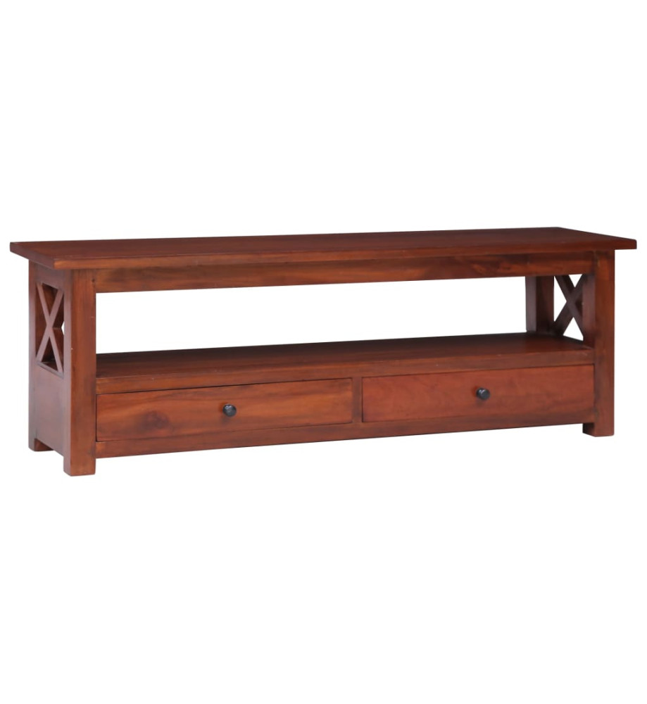 Meuble TV Marron 115x30x40 cm Bois d'acajou massif