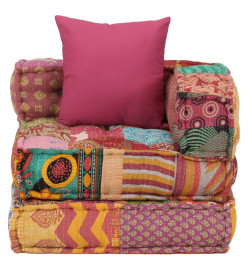 Pouf modulaire avec oreiller Patchwork Tissu