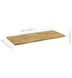 Dessus de table Bois de chêne Rectangulaire 44 mm 100x60 cm