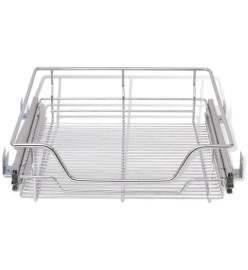 Panier en treillis métallique 2 pcs 500 mm Argenté