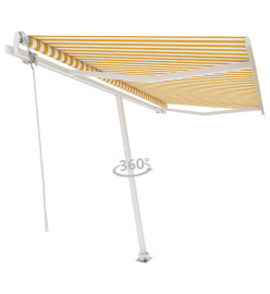 Auvent automatique sur pied 450x300 cm Jaune/Blanc