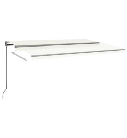 Auvent automatique avec capteur de vent et LED 500x350 cm Crème