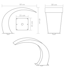 Fontaine cascade de piscine Acier inoxydable 45 x 30 x 60 cm