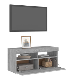 Meuble TV avec lumières LED Sonoma gris 90x35x40 cm