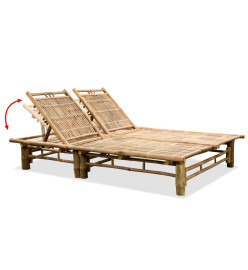 Chaise longue pour 2 personnes Bambou