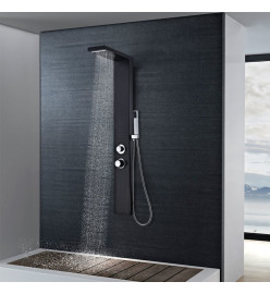 Système de panneau de douche Aluminium Mat Noir