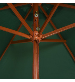 Parasol avec poteau en bois 270 x 270 cm Vert