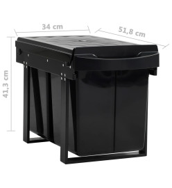 Poubelle amovible de cuisine Fermeture en douceur 48 L