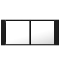 Armoire à miroir de salle de bain LED Noir 100x12x45 Acrylique