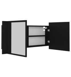 Armoire à miroir de salle de bain LED Noir 100x12x45 Acrylique