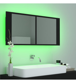 Armoire à miroir de salle de bain LED Noir 100x12x45 Acrylique