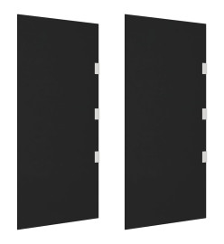 Panneaux latéraux pour auvent de porte 2 pcs Noir Verre trempé