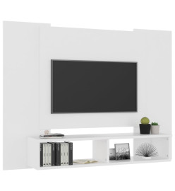 Meuble TV mural Blanc 120x23,5x90 cm Aggloméré