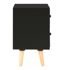 Tables de chevet 2 pcs Noir 40 x 30 x 50 cm Pin massif